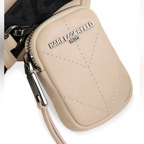 New Karl Lagerfeld Paris Voyage Messenger Leather Crossbody - Picture 3 of 5